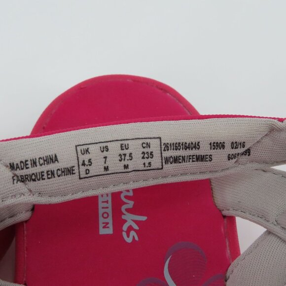 Clarks Womens 7 M 15906 Pink Gray Strappy Hook and Loop Comfort Sandals Shoes - Picture 10 of 13